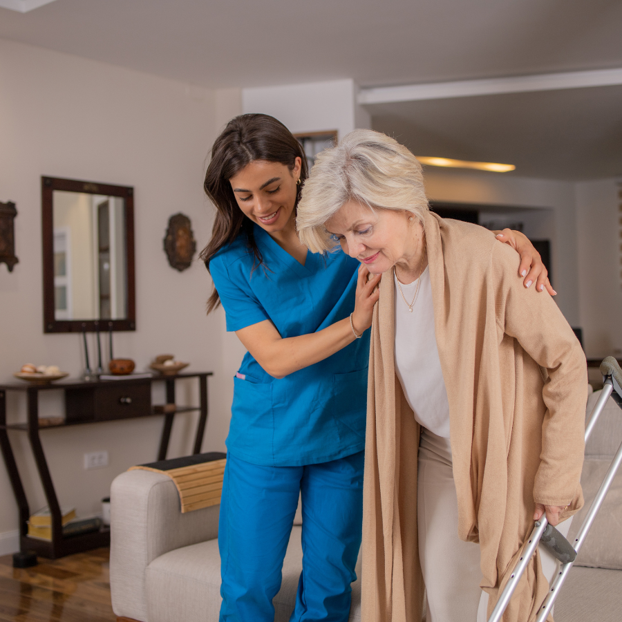 Supporting elderly to walk